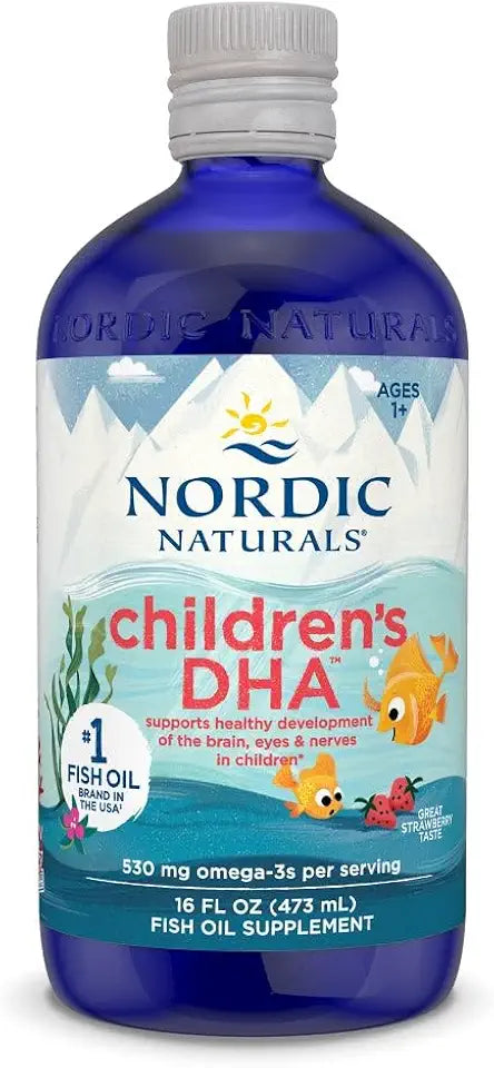 Children’s DHA Strawberry 16 oz 530 mg Omega-3 Non-GMO 192 Servings B391168