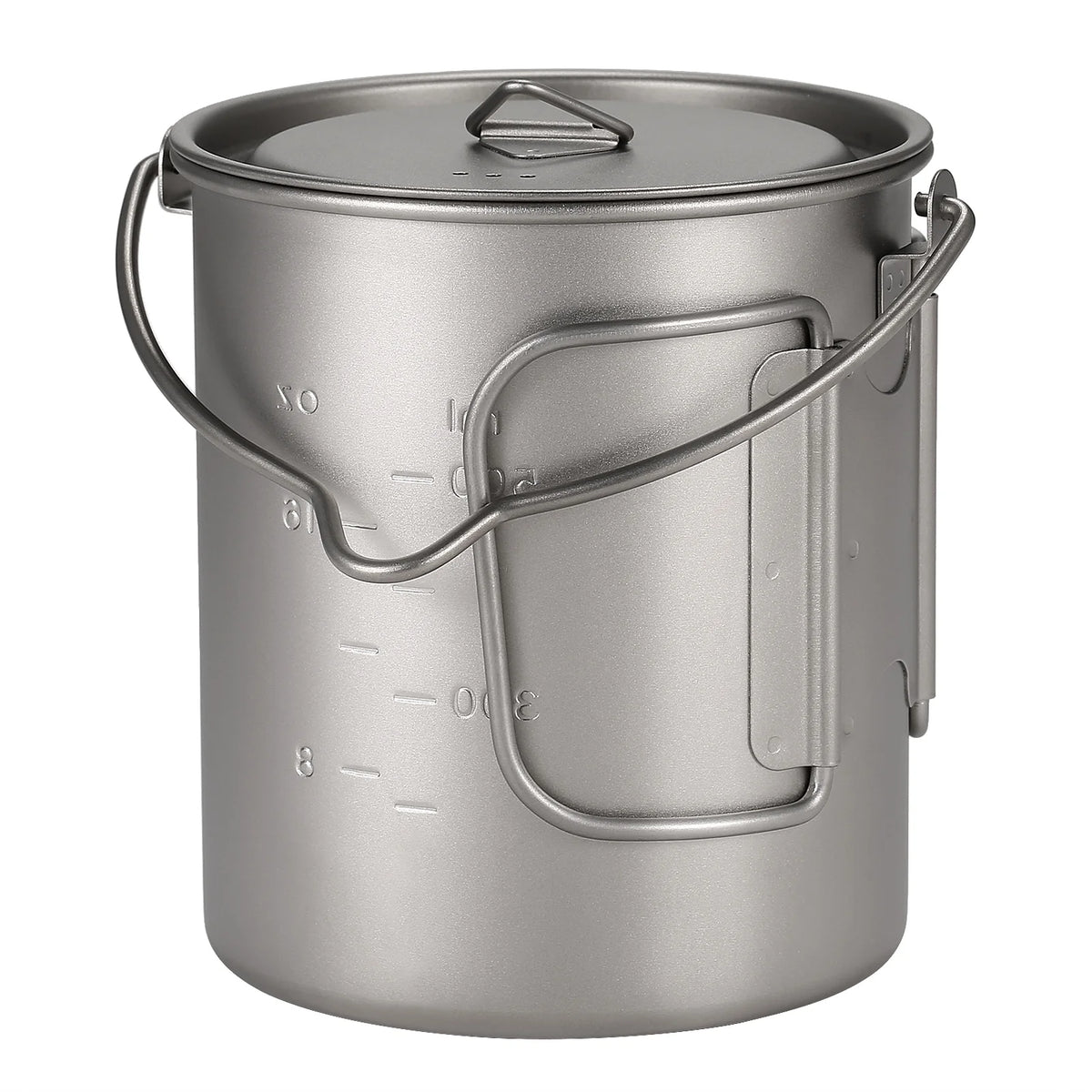 Ultralight 750ml Titanium Pot with Lid and Foldable Handle P498