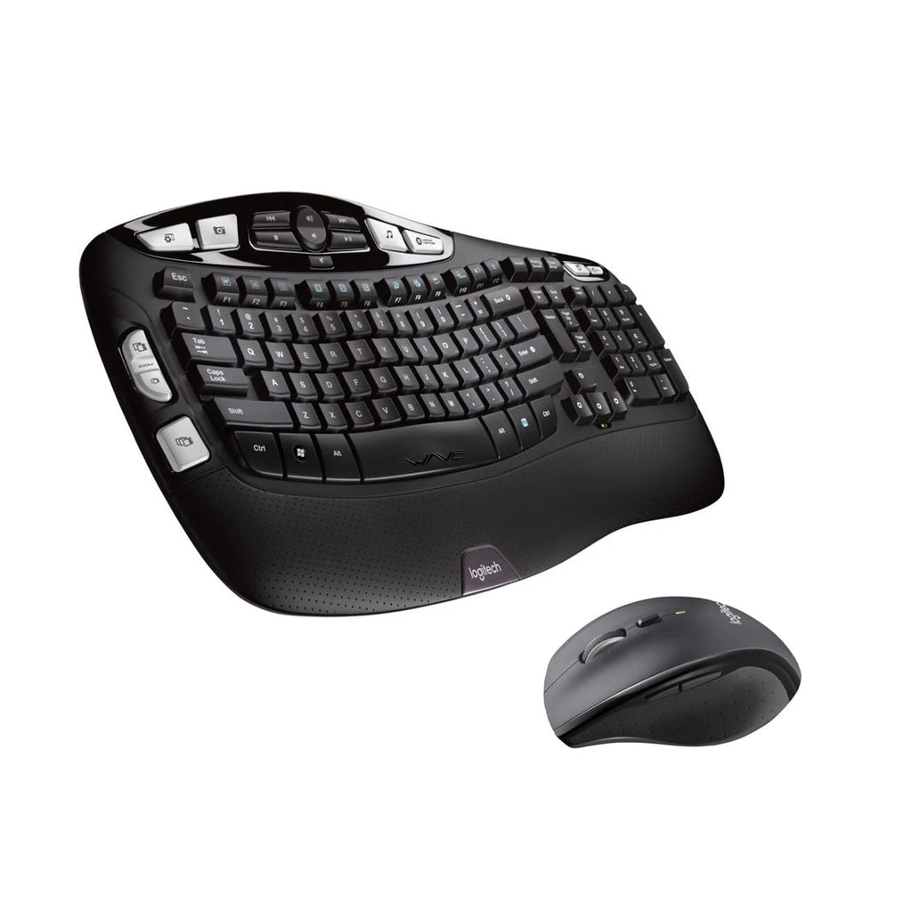 Wireless Keyboard and Mouse Combo, Full-Size, Black S936540
