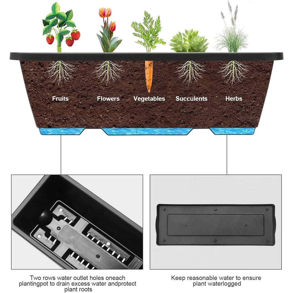 Vertical Raised Garden Bed Black 4 Tier I68940