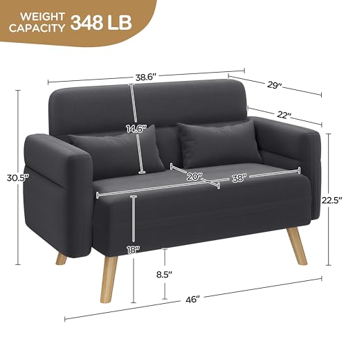 Aquamarine Fabric 2 Seater Sofa with Lumbar Pillows L96127