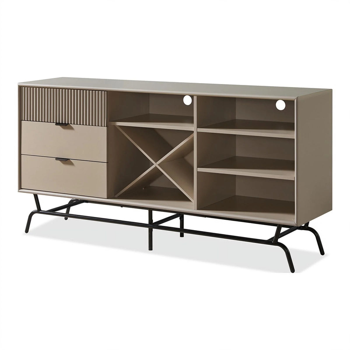 Light Taupe and Black Wood Buffet X6795