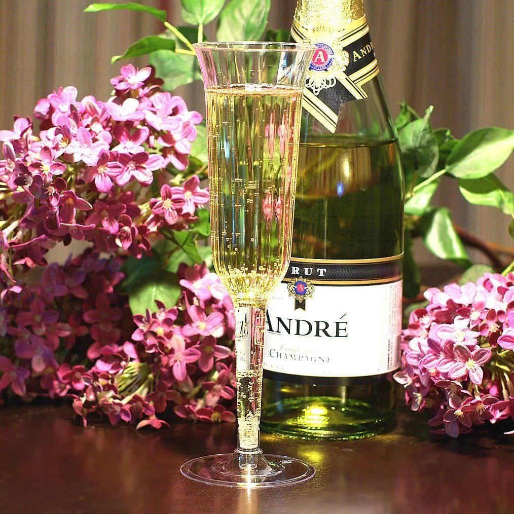 Plastic Wine Champagne Flutes Disposable Glasses W82208