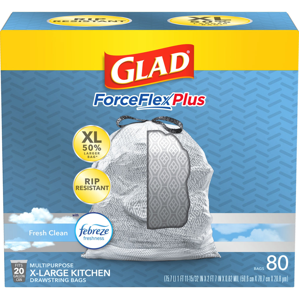 20 Gallon Grey Kitchen Drawstring Trash Bags, 80 Count Z553264