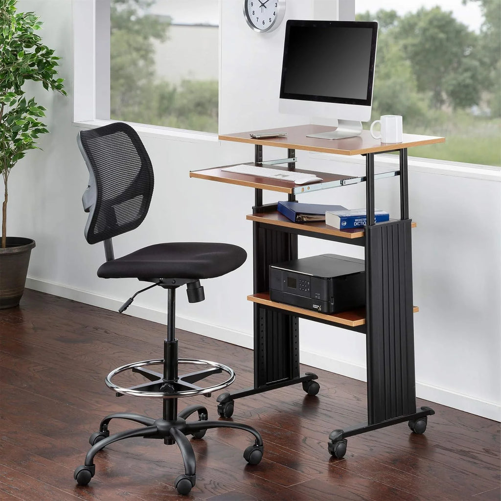 Height-Adjustable Desk with Keyboard Storage and 4 Wheels U115