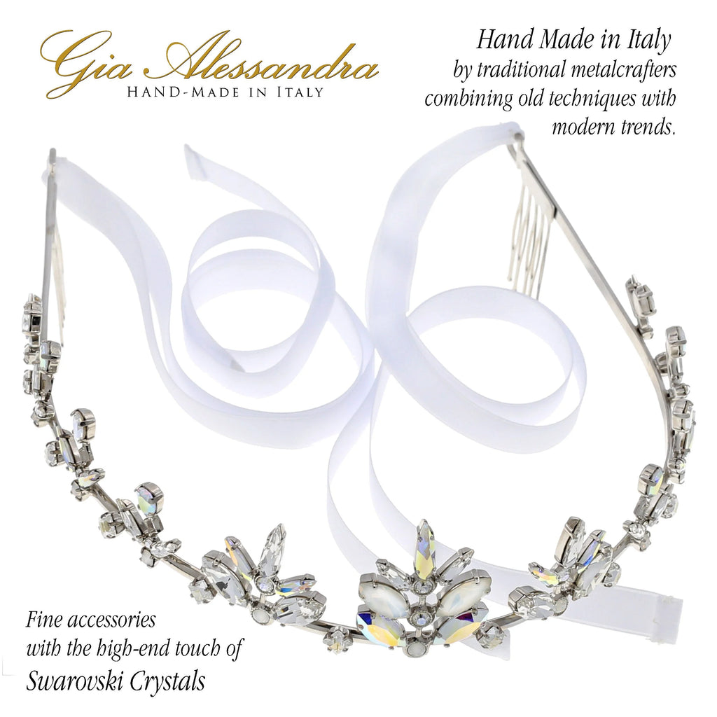Silver Wedding Bridal Tiara With Swarovski Crystals W348216