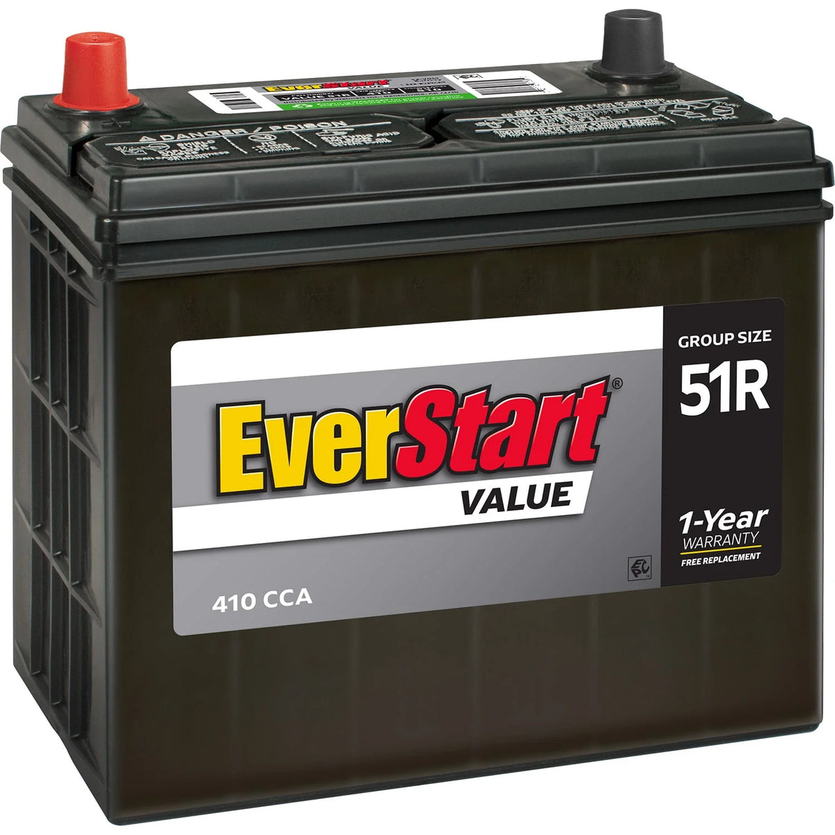 Lead Acid Automotive Battery Group Size 51R 12 Volt 410 CCA H614