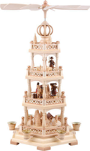 Natural 3-tier Christmas Pyramid, Height 58 cm Z739