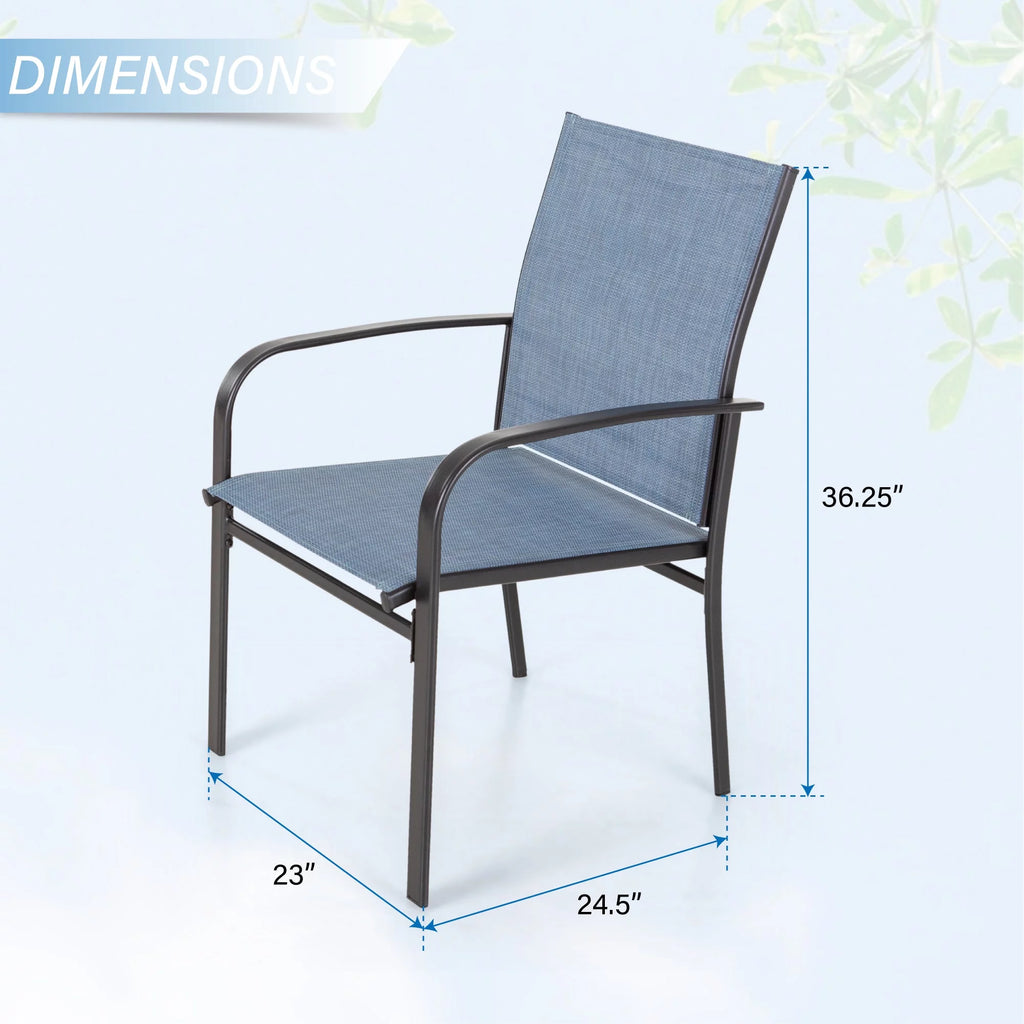 Blue Textilene Outdoor Dining Chair Set of 4 G333