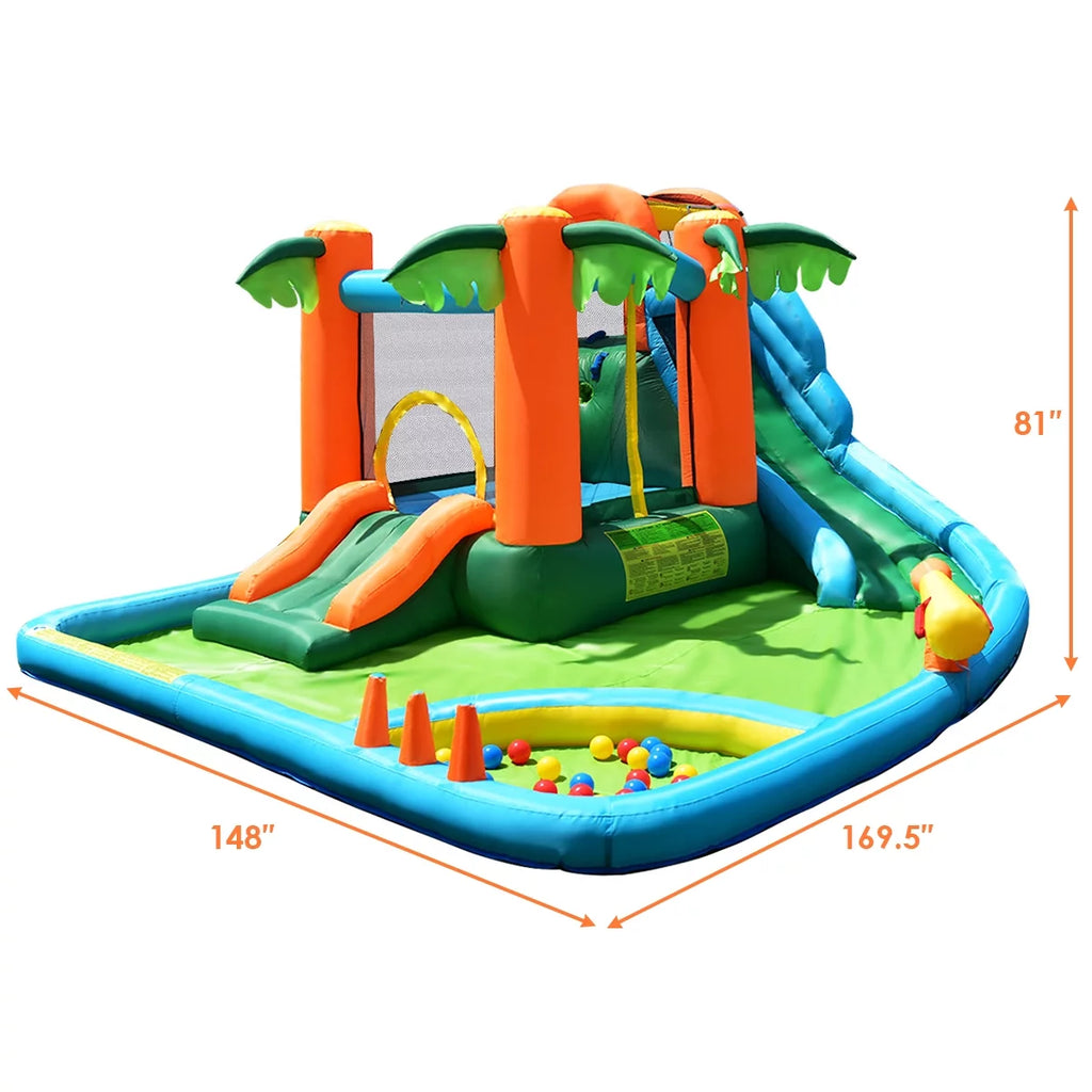 Inflatable Bounce House Kids Water Splash Pool Dual Slide K846