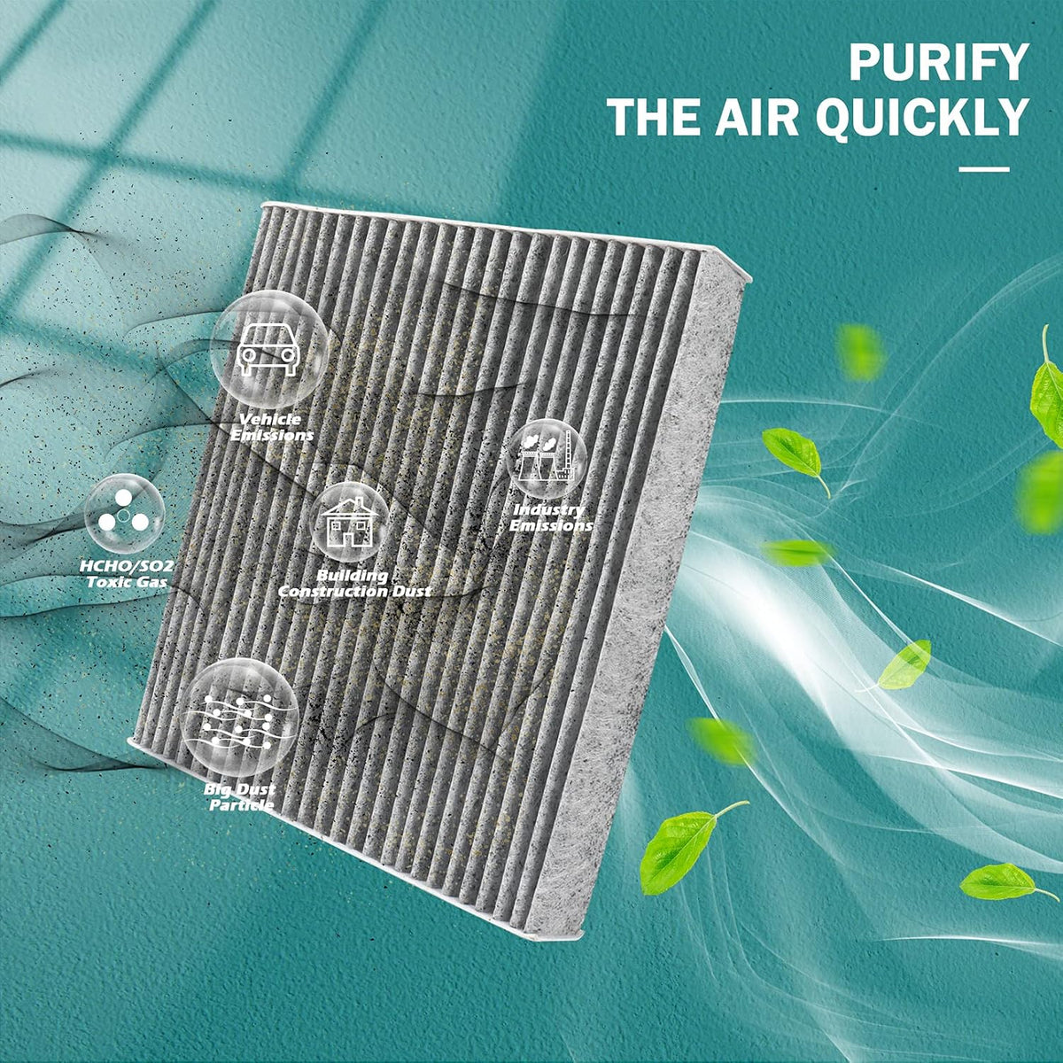 Cabin Air Filter with Activated Carbon Pack of 2 U349