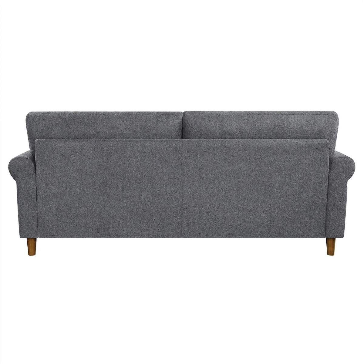 Dark Gray Fabric Upholstered Sofa with Roll Arms H5164