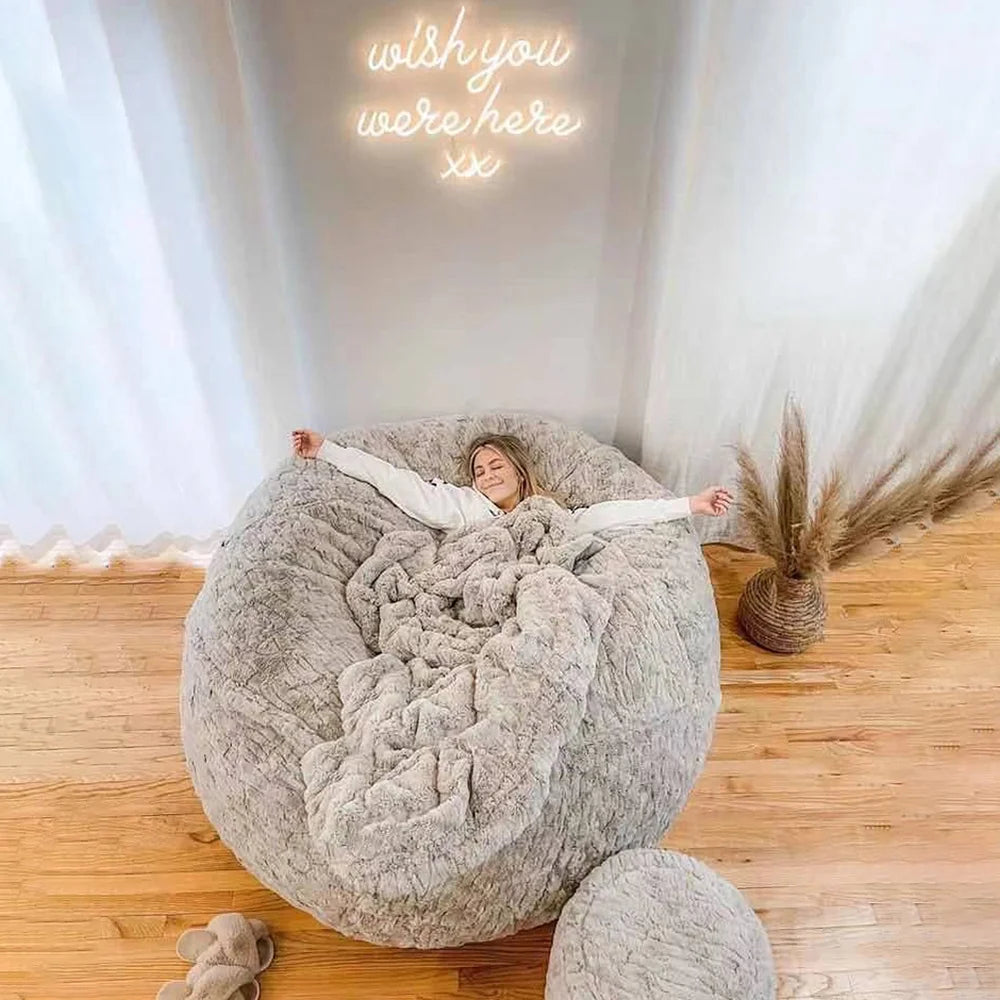 Bean Bag Chair Cover Large Round Soft Fluffy M137099