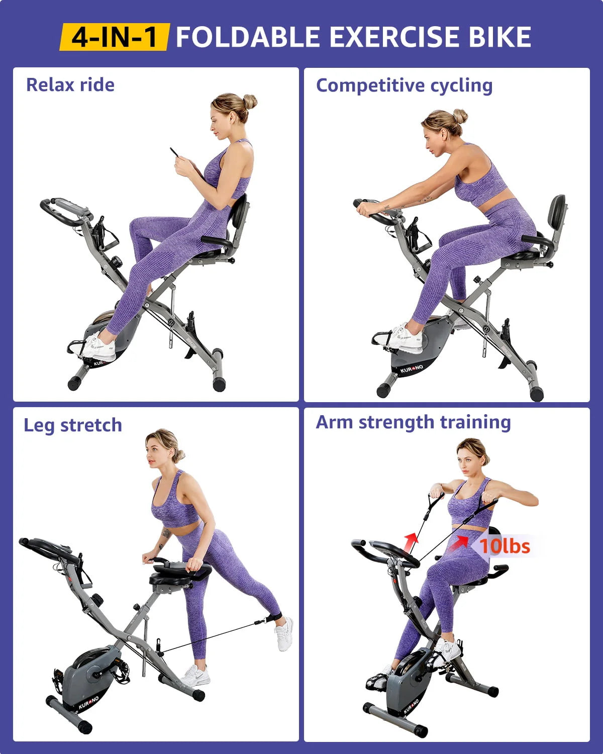 Folding Indoor Cycling Bike 330LB Capacity Q611