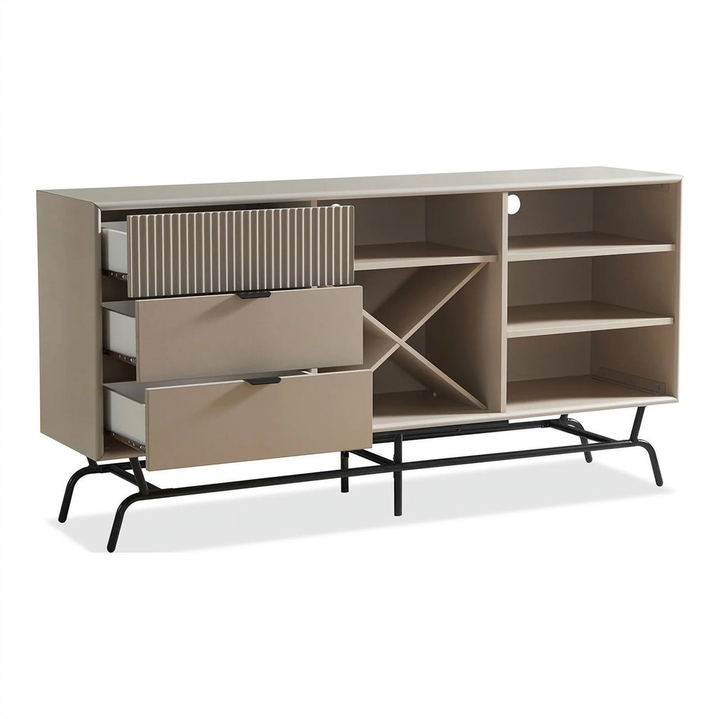 Light Taupe and Black Wood Buffet X6795