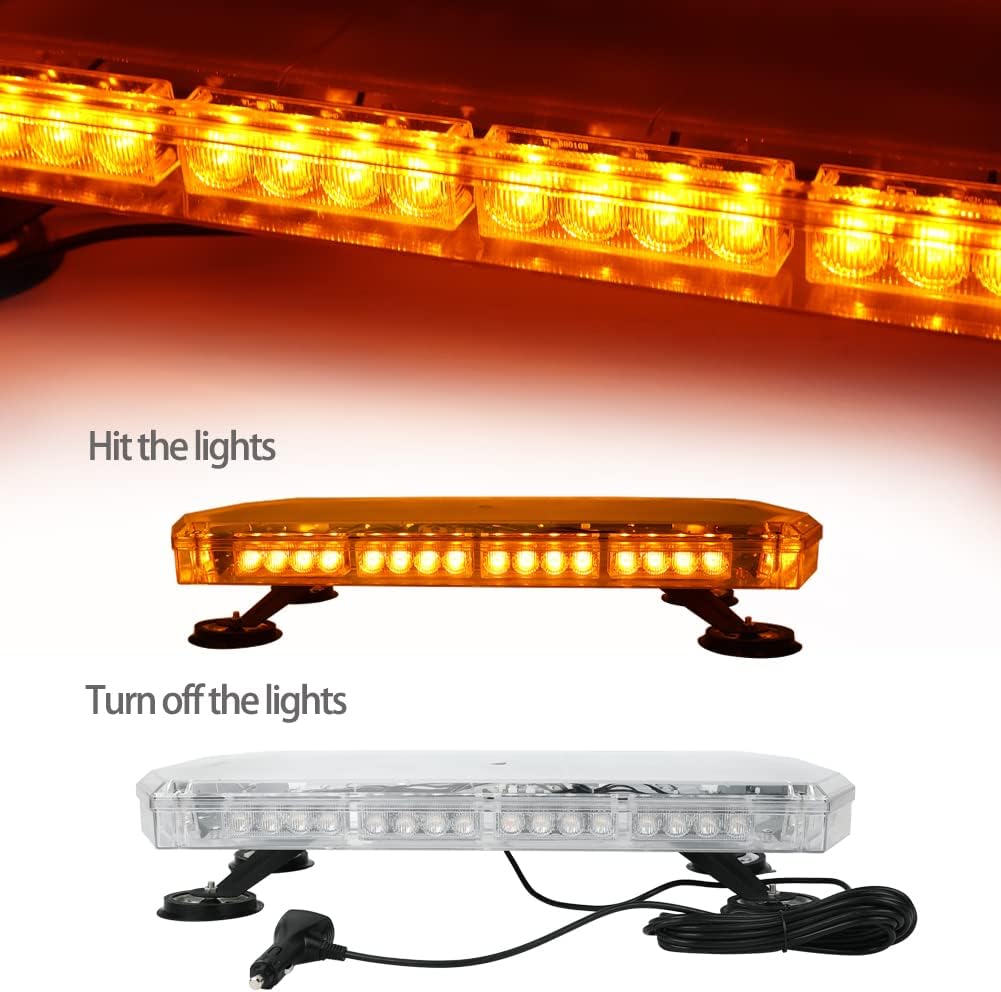 56 LEDs Emergency Warning Strobe Light Bar with 5m Cable and Double Switch, Pack of 2 V757