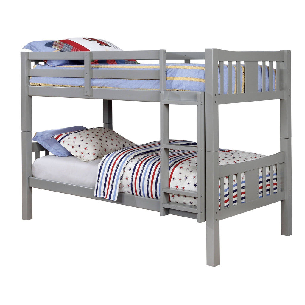 Twin Over Twin Bunk Bed Walnut A8340