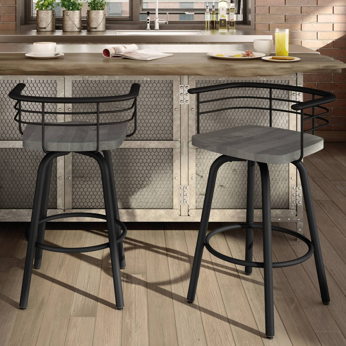 Black Swivel Counter Stool H721737