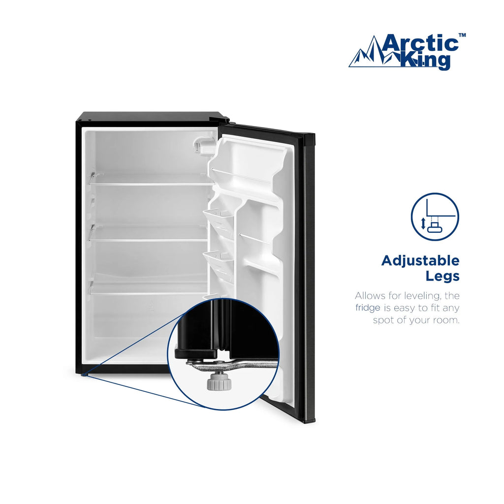 4.4 Cu ft Mini Fridge, Black Stainless Steel Look Q398