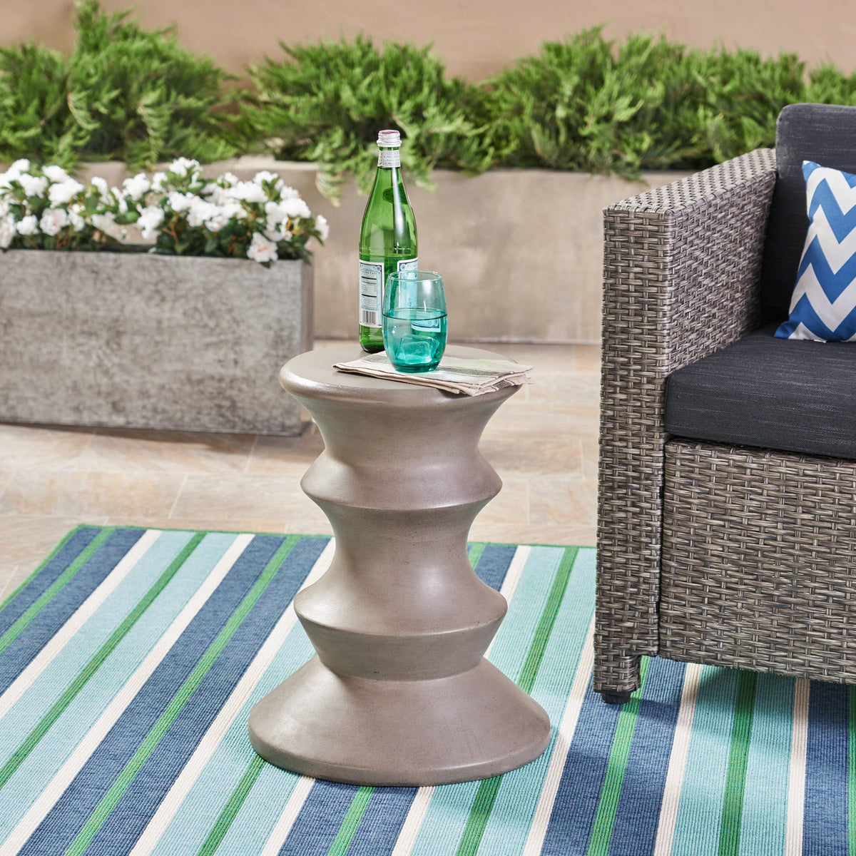 22" Light-Weight Concrete Side Table H59876