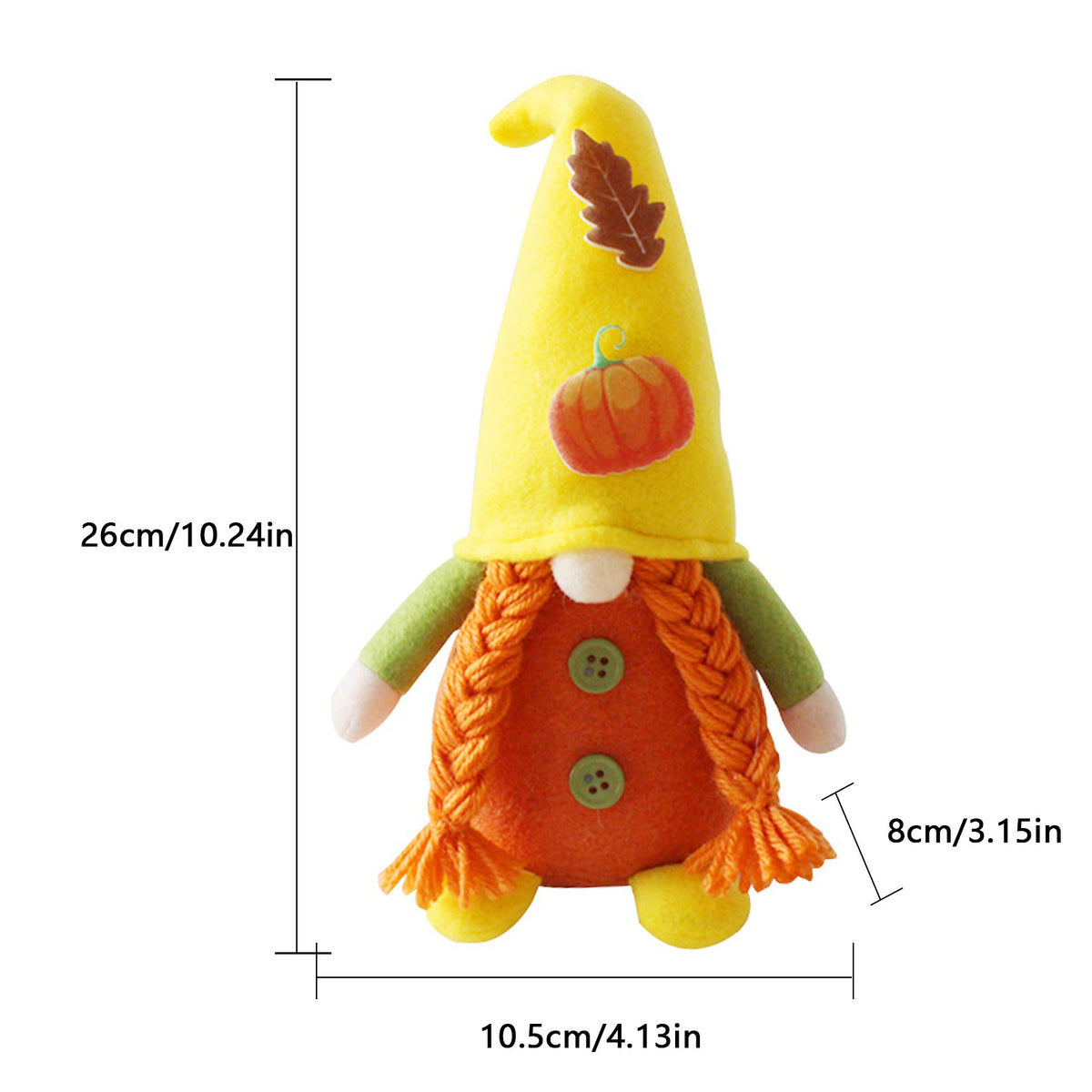 2 Pack Maple Leaf & Pumpkin Chef Gnomes Plush Dolls Scandinavian Tomte Nisse Dwarf Swedish Honey Bee Elf W979153