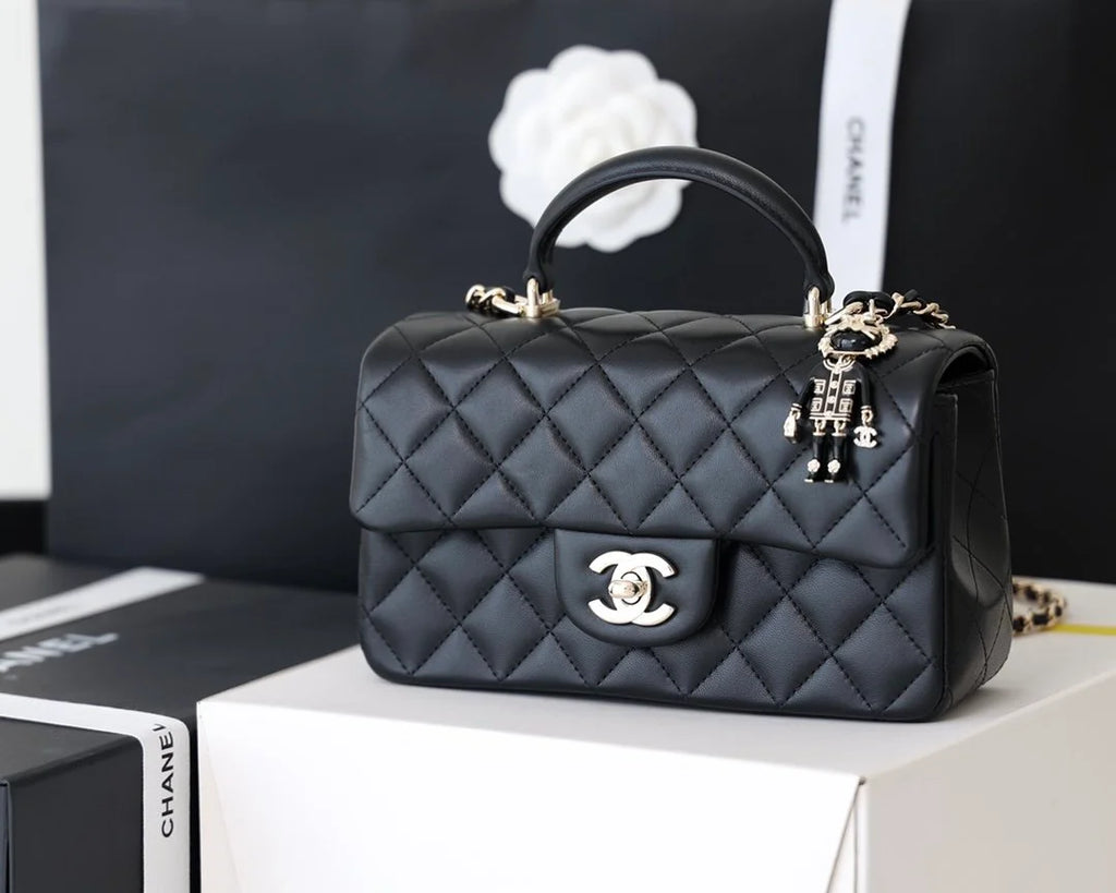 Black Mini Flapbag With Top Handle S103416