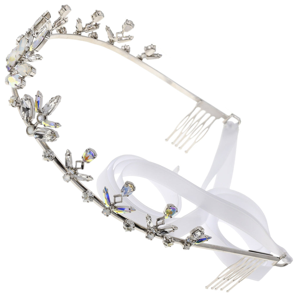 Silver Wedding Bridal Tiara With Swarovski Crystals W348216