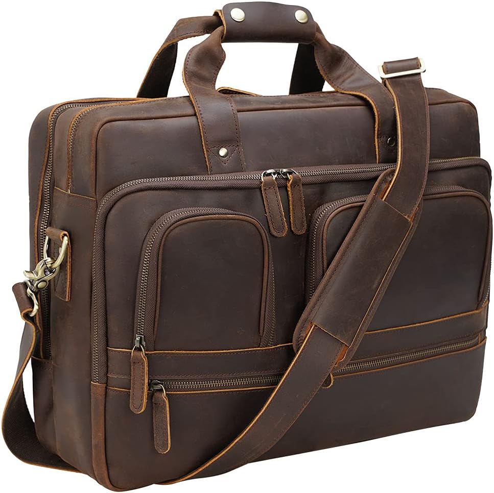 Leather Briefcase Fits 17.3 Laptop Z6883