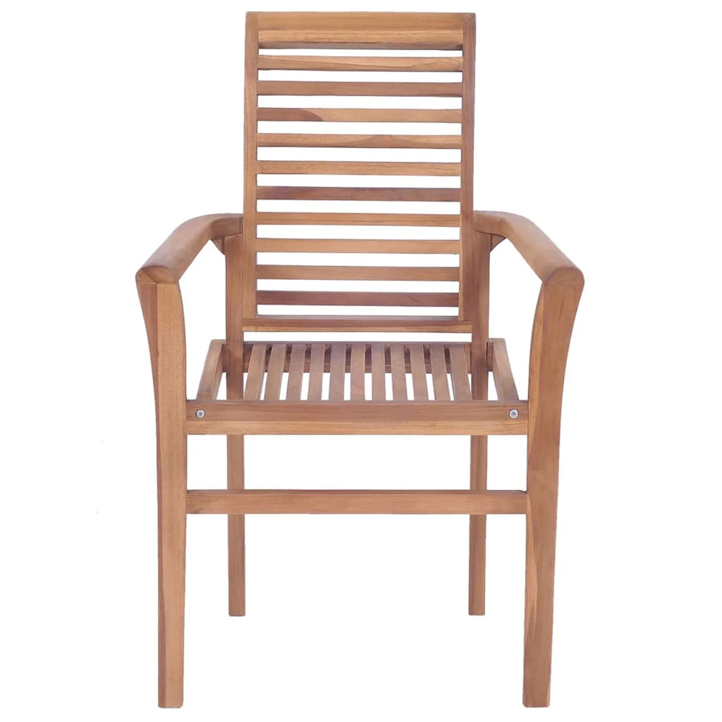 8 pcs Solid Teak Wood Stacking Dining Chairs D121