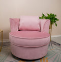 Pink Velvet Swivel Barrel Chair with 1 Pillow S491566