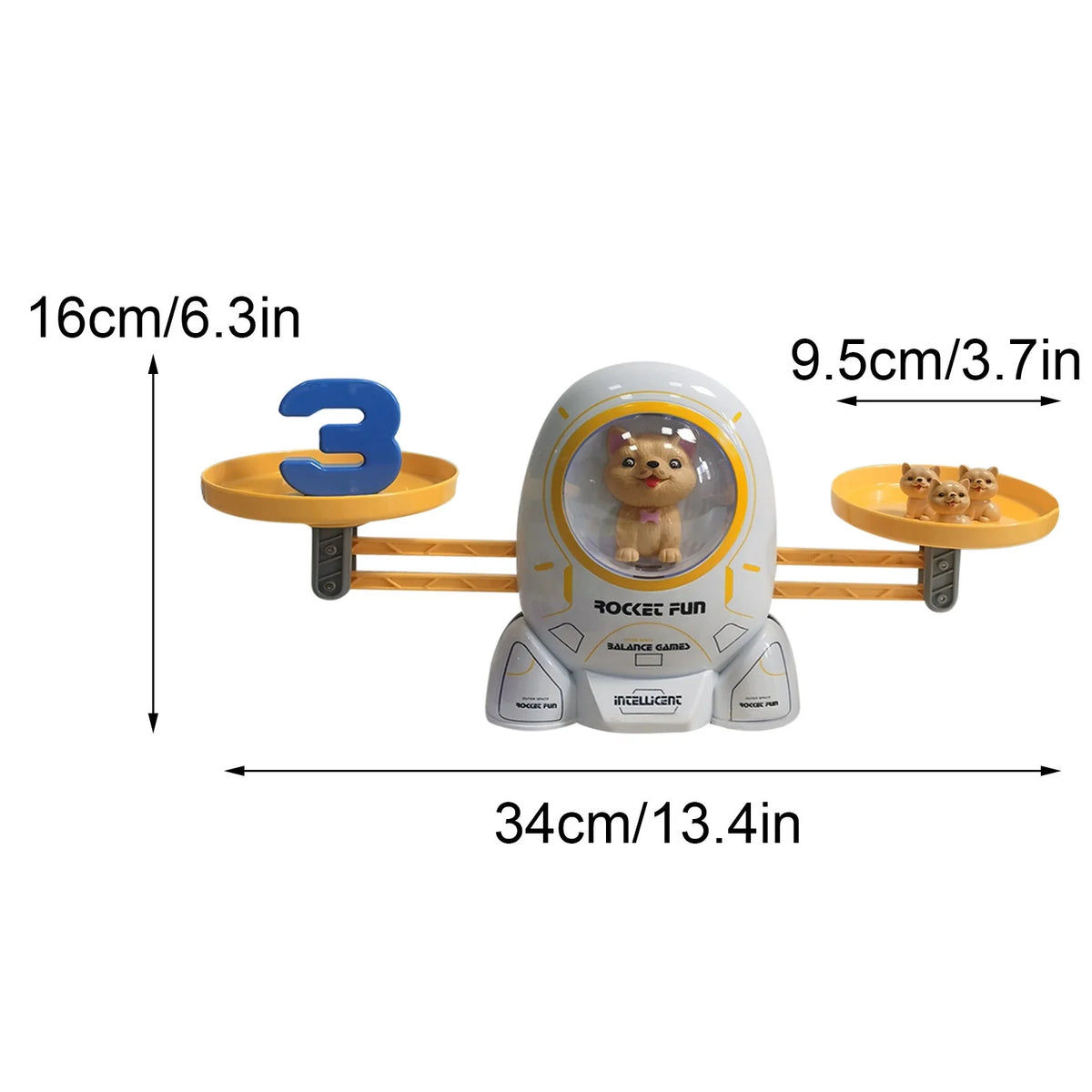 White Elephant Gifts for Toddler Spaceship & Dog Educational Counting Math Game Number Learning Toy G782922