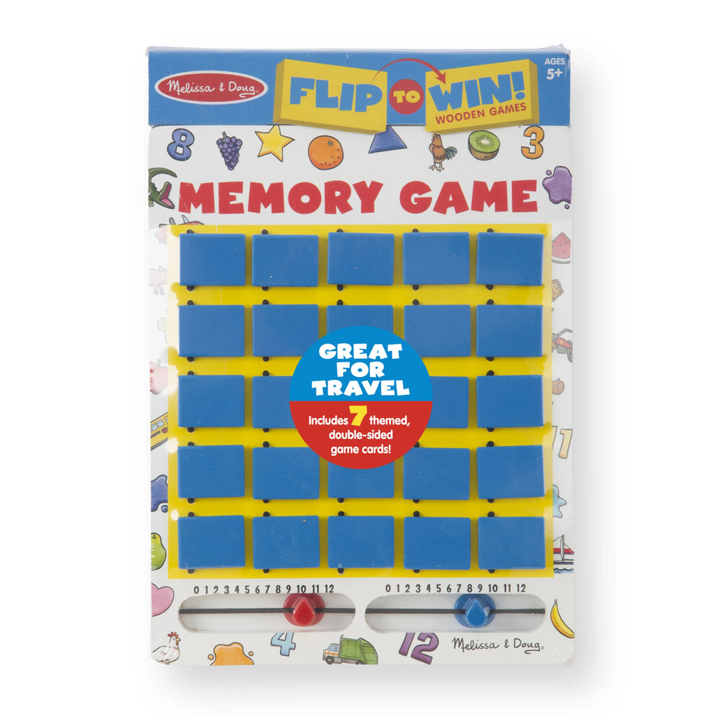 Wooden Travel Memory Game with 7 Double-Sided Cards A563874