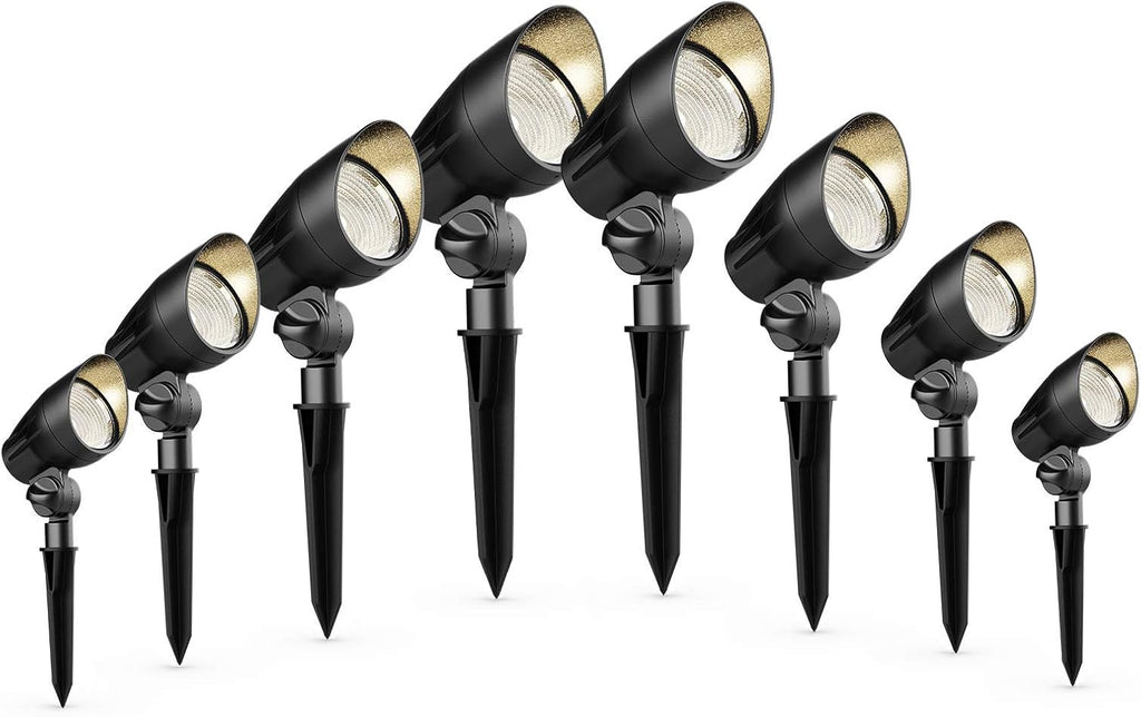 Halogen 50W Outdoor Spot Lights Waterproof Low Voltage Lighting with Spike Stand, 8 Pack F523522