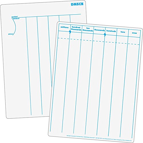 Multi-Digit Computation Two-Sided Dry Erase Board Set, 12” by 9” (Set of 6) P223
