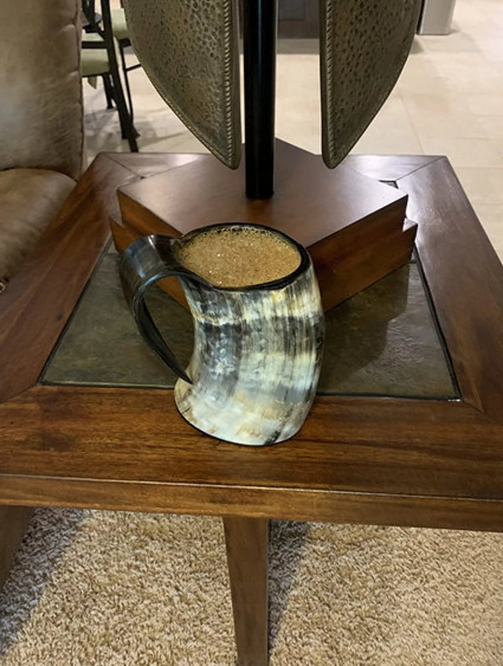 Glass Viking Drinking Horn Mug Tankard 40 oz D447697