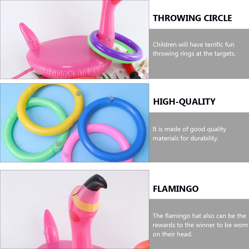 Inflatable Flamingo Hat Ring Tossing Game Toy A6725