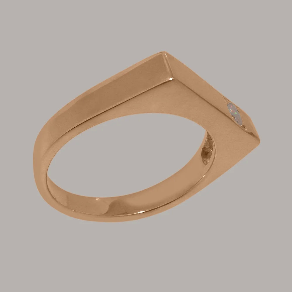 9k Rose Gold Opal Mens Band Ring W642
