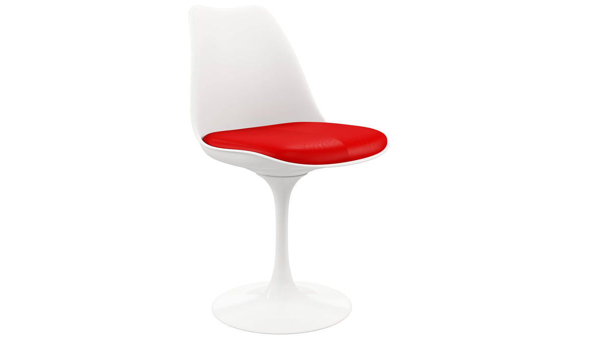 Red Faux Leather Tulip Side Chair Set of 4 V338