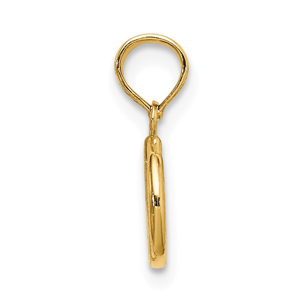 14k Solid Gold Peace Symbol Pendant Necklace E7077