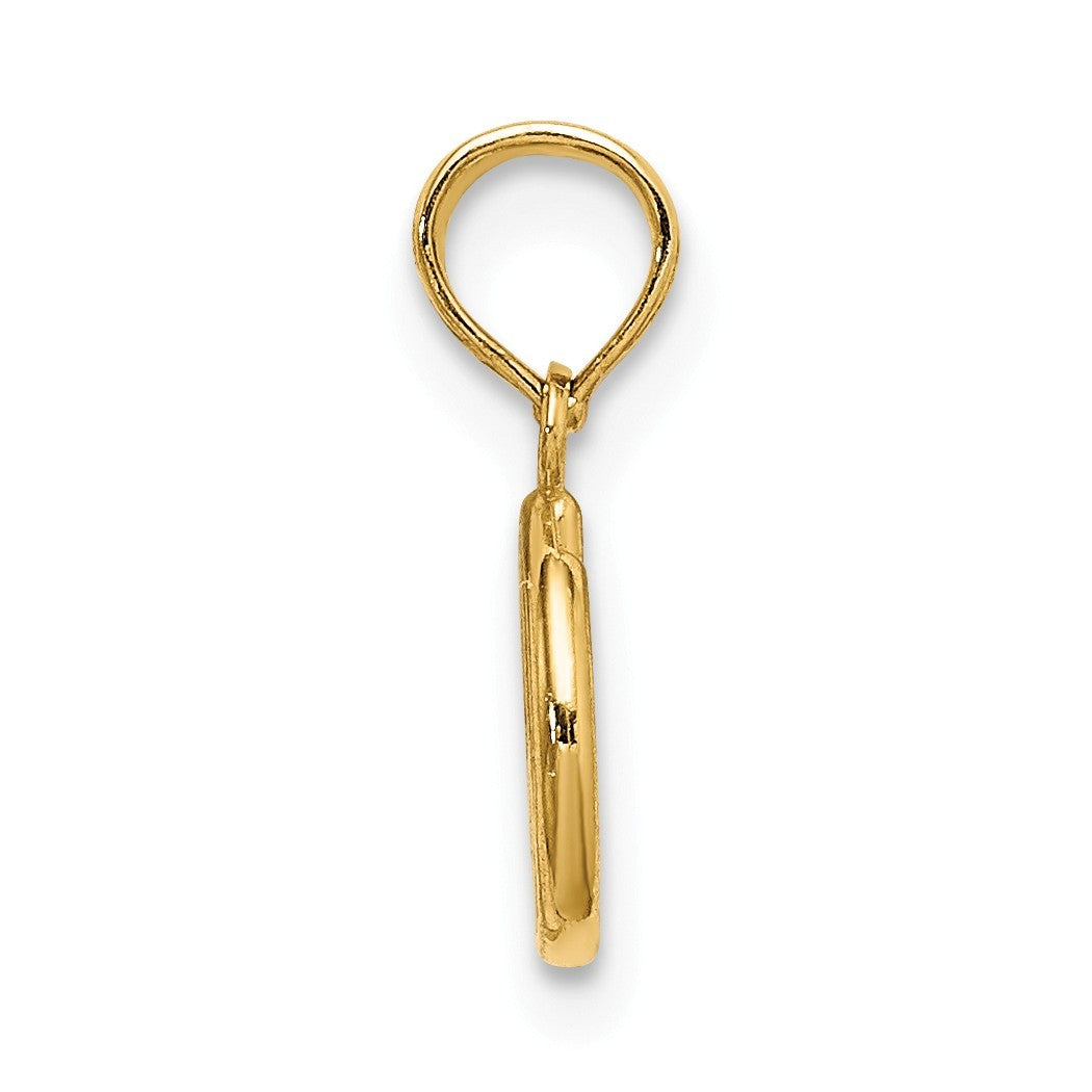 14k Solid Gold Peace Symbol Pendant Necklace E7077