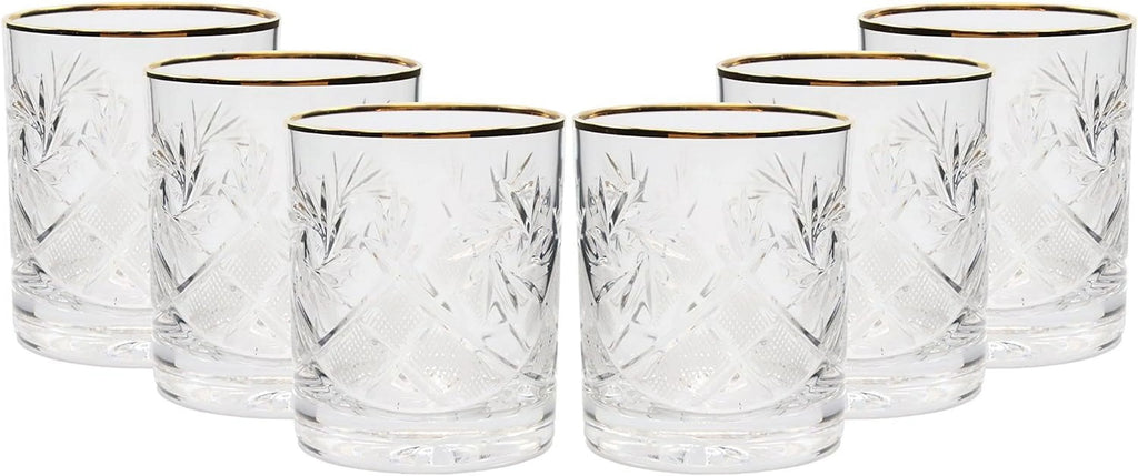 Set Of 6 Vintage Crystal Whisky Glasses A334