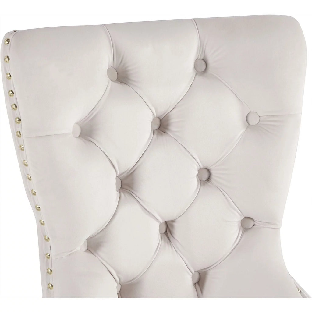 Cream Velvet Dining Chairs Set of 2 Y752