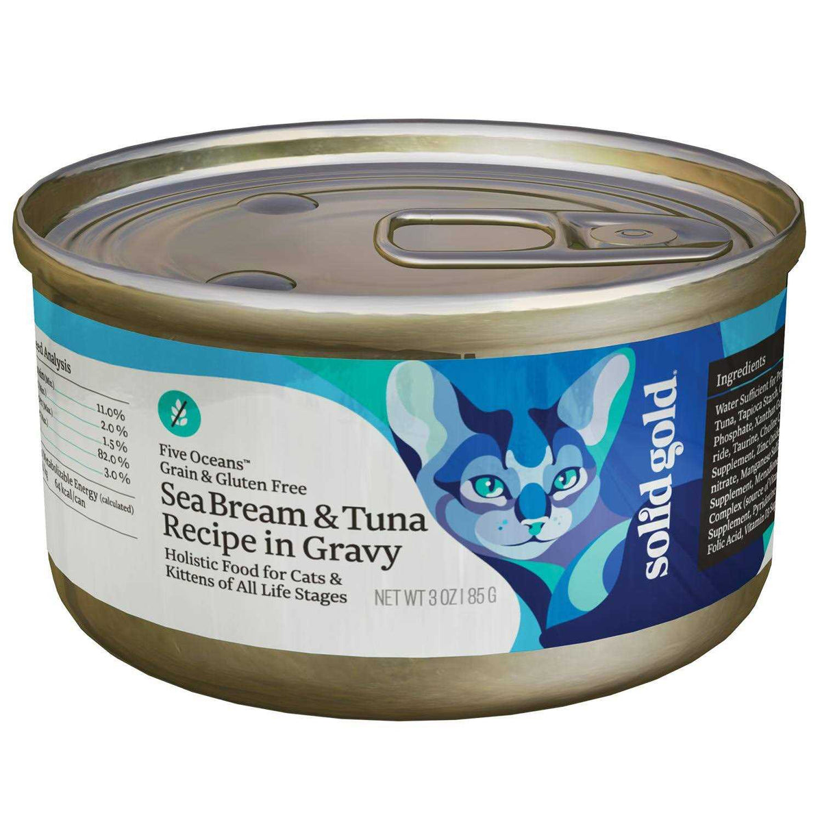 Solid Gold Canned Cat Food Five Oceans Tuna Recipe in Gravy Q78035