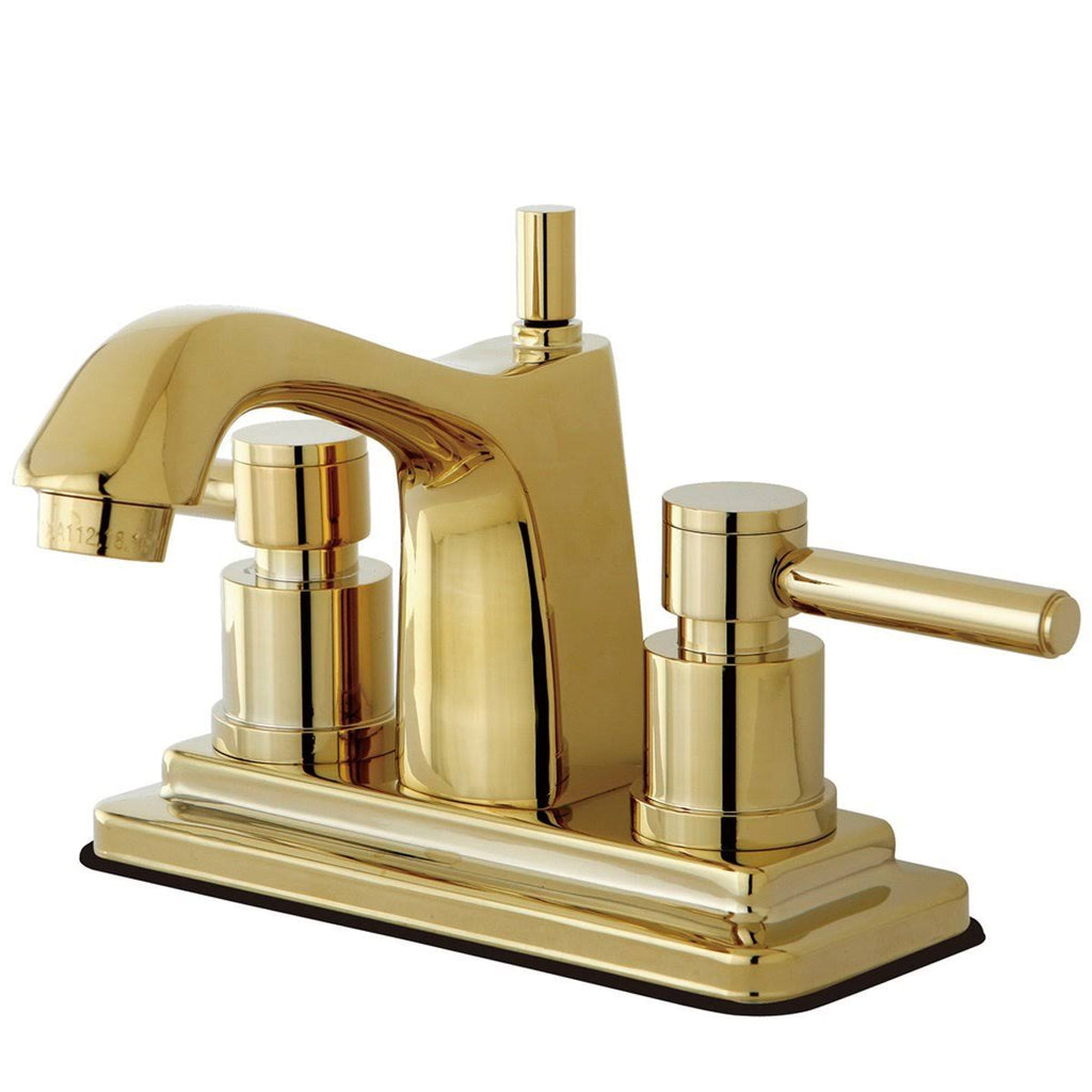 Satin Nickel Polished Brass Centerset Lavatory Faucet with Pop-Up X962779