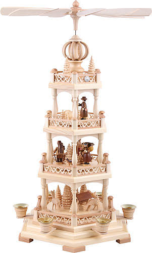 Natural 3-tier Christmas Pyramid, Height 58 cm Z739