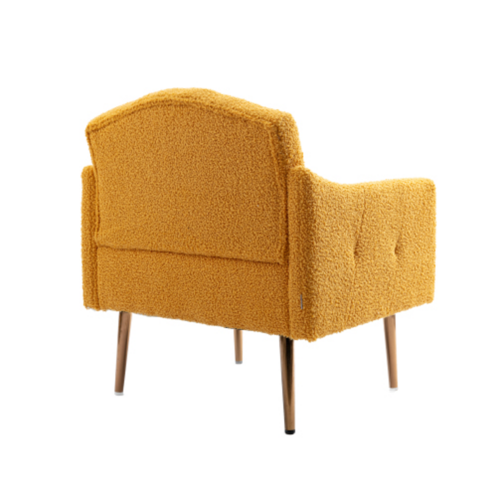 Camel Mustard Teddy Accent Chair with Metal Feet K301338