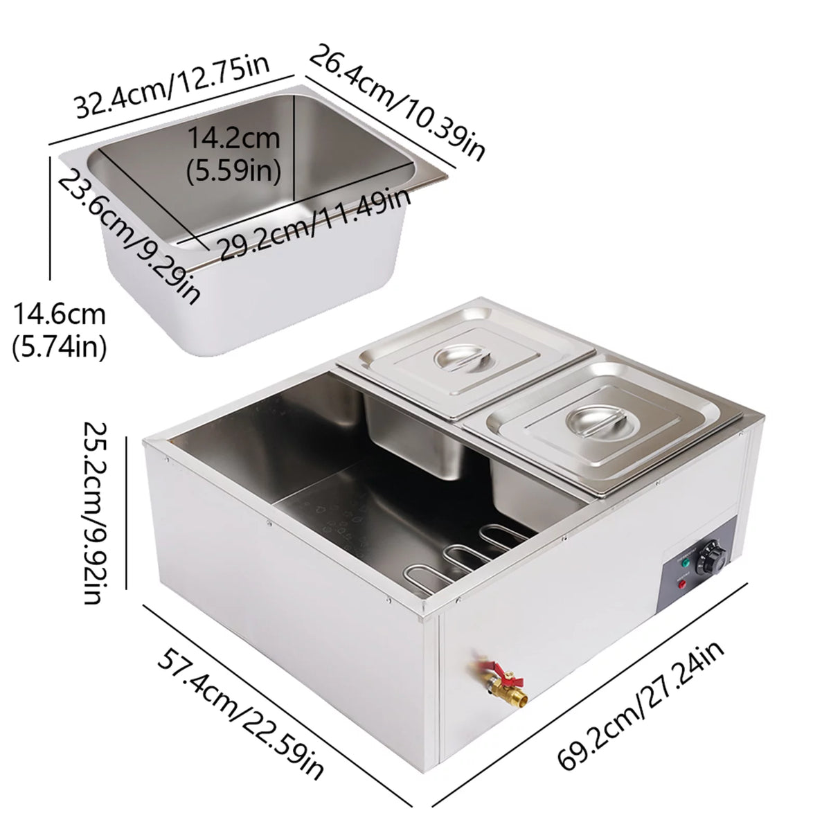 850W 4-Pan Commercial Food Warmer I91646