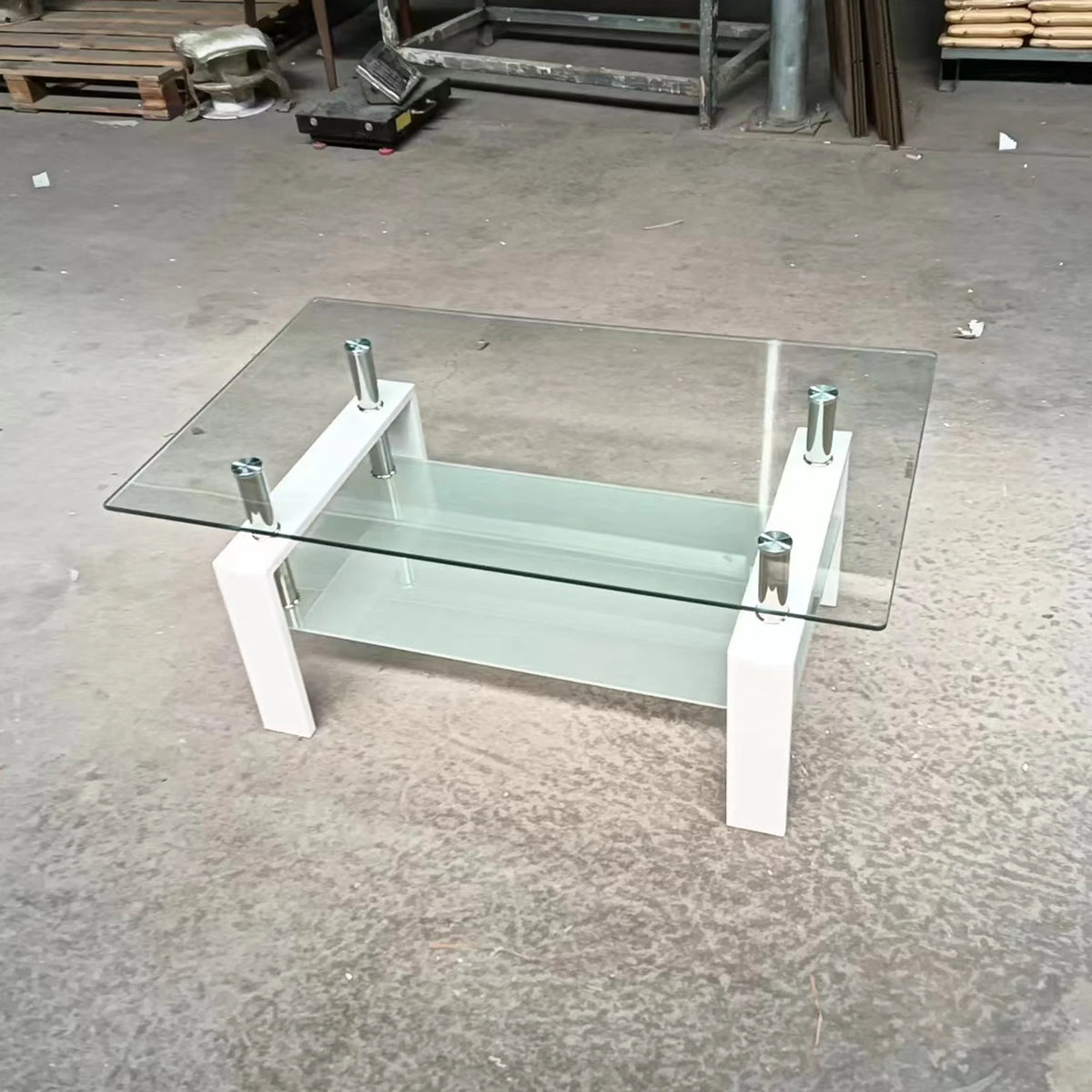 Clear Glass 2-Layer Coffee Table Y80647