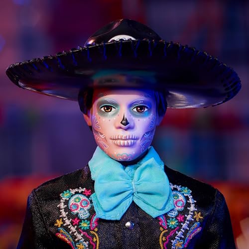 2024 Día De Muertos Ken Doll in Black Suit with Sky Blue Accents Q546900