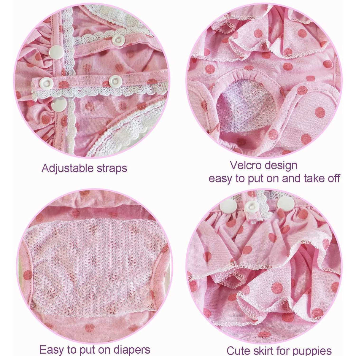 2 Pieces Washable Reusable Doggy Diapers F46296